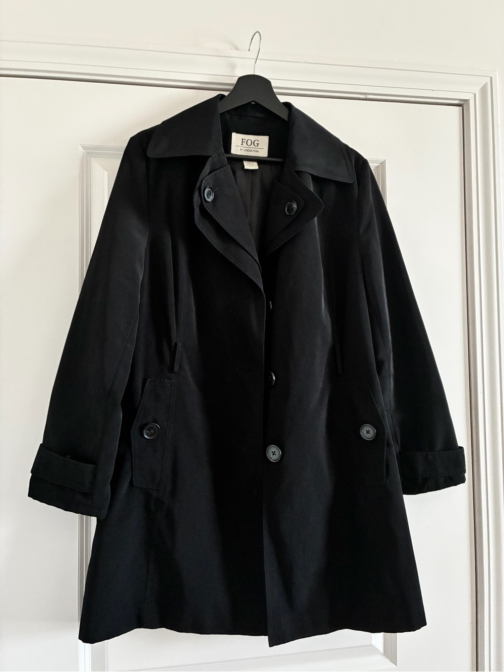 London Fog Black Women’s Mid-Length Trench Coat - Picture 3 of 9